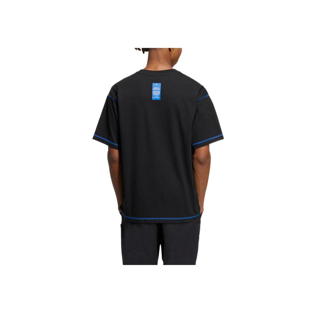 Adidas Футболка Originals Trefoil в честь 50-летия с маленьким логотипом и полосками, топы унисекс, черный HY4685