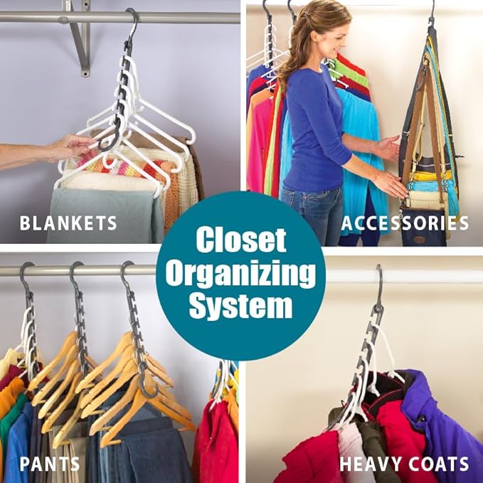 Clothes Hangers Space Saving, 2/6/10 Closet Hangers, Closet Space Savers, Shirt Hangers, Magic Hangers Cascading Hanger for College Dorms