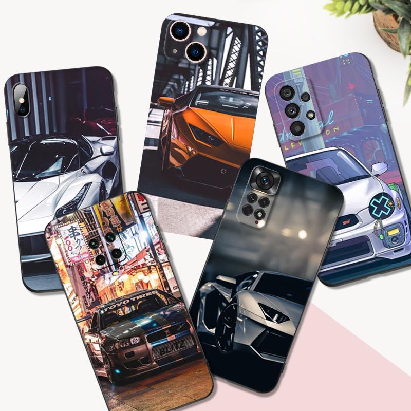 Черный чехол из ТПУ для iPhone 5 5s se 2020 6 6s 7 8 plus x 10 XR XS 11 12 13 mini pro MAX задняя крышка мода автомобиль спорт