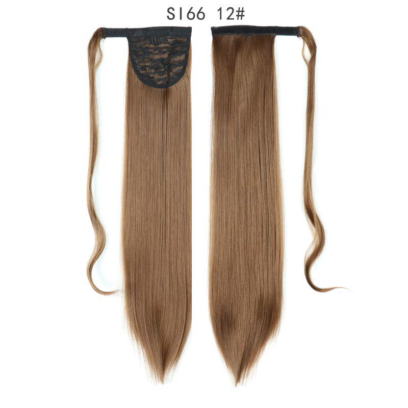 LISI HAIR Long Straight Wrap Around Clip In Ponytail Hair Extension Heat Resistant Synthetic Pony Tail Fake Hair