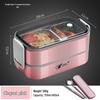 304 Stainless Steel Insulated Double-Layer Lunch Box for Microwave, with Compartments - Ideal for Students and Office Workers.