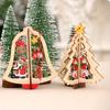 Christmas Decorations Wooden Hollow Out Christmas Tree Pendant Five-pointed Star Bell Snowman Drop Ornament Festival Home Decor
