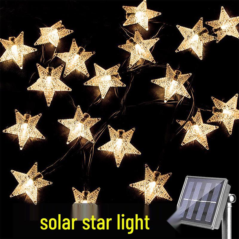 Outdoor Waterproof Twinkling Star Solar String Lights for Garden & Balcony Decoration - Holiday & New Year Lighting