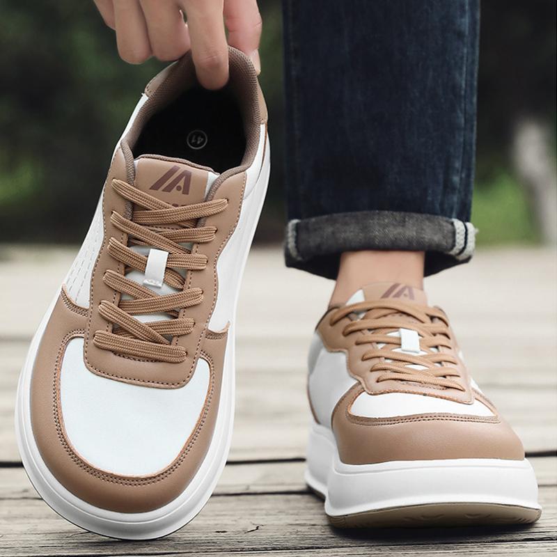 Large Size Men Skateboarding Shoes Light Trekking Shoes Men Soft Outdoor Walking Shoes Leather Sneakers Jogging Shoes Size 39-48