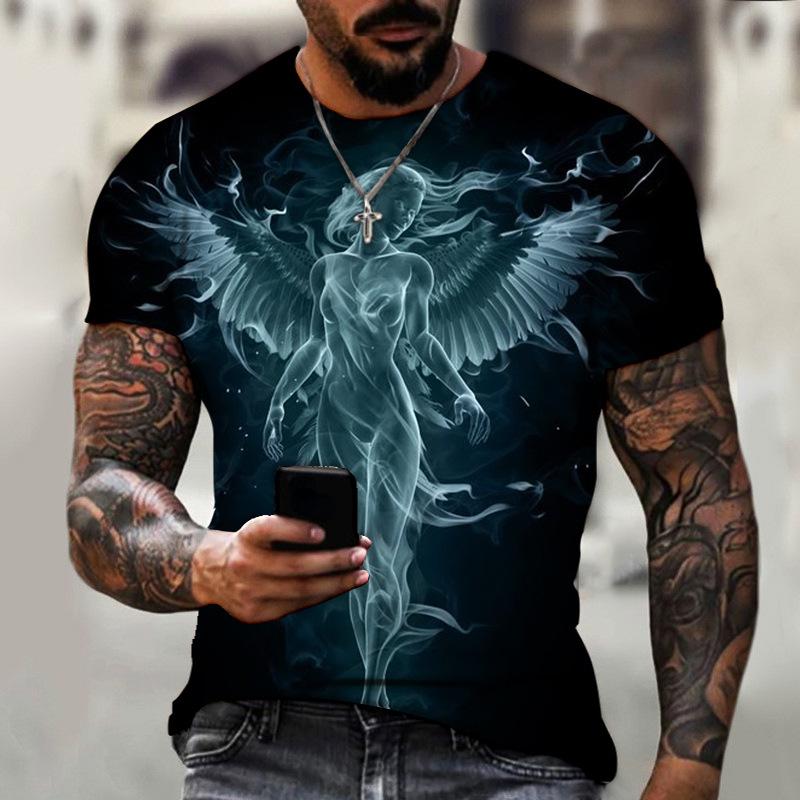 Lion Fighting Beast Fierce Lion Wolf 3D Printed T-shirt Summer Men's Oversized Short Sleeve Tee Top