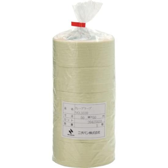 Nichiban Masking Crepe Tape 50mm x 50m Tape, 3310-50, (5 rolls) 3310H-50