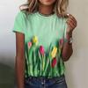 Flower Rose T Shirt For Women Funny Colorful 3D Printed Tees Summer Oversized Tops Short Sleeves Round Neck T-Shirts Streetwear