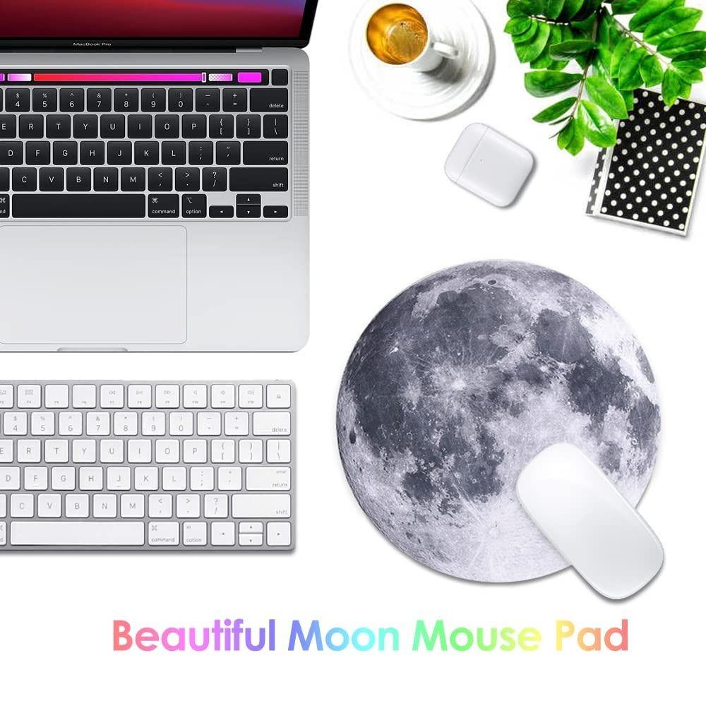 Коврик для мыши Moon, круглый коврик для стола, милый коврик для мышей, офисный
