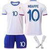 Подростки Дети Взрослые Индивидуальное Имя Футбольная Форма УЕФА Евро 2024 Франция Выездная #10 МБАППЕ Спортивный Тренировочный Комплект Игровой Майки с Носками