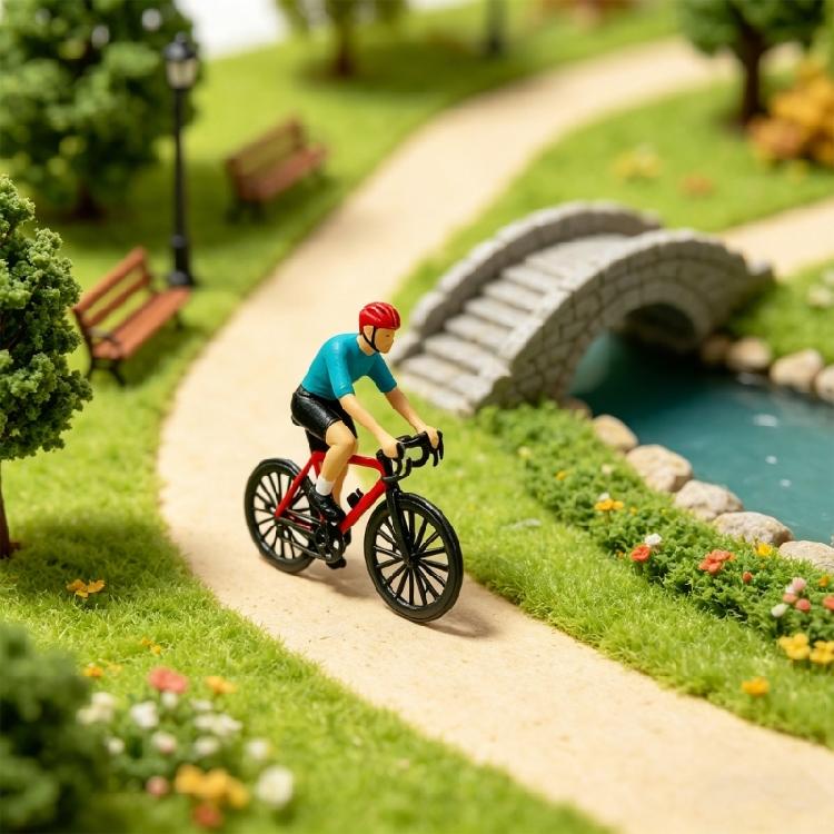Реалистичная модель сцены велопробега в масштабе 1:87, миниатюрная фигурка велосипедиста для наборов моделирования и декорирования железнодорожных ландшафтов