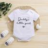 3-18 Months Baby “Daddy's Little Girl“ Print Cotton Bodysuit White Short Sleeve Jumpsuit Onesie