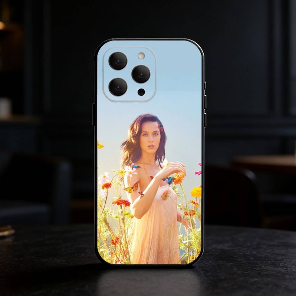 Singer K-Katy Perry Phone Case For iPhone 17,16,15,14,13,12,11 Plus,Pro Max,SE4Soft Silicone Black Cover