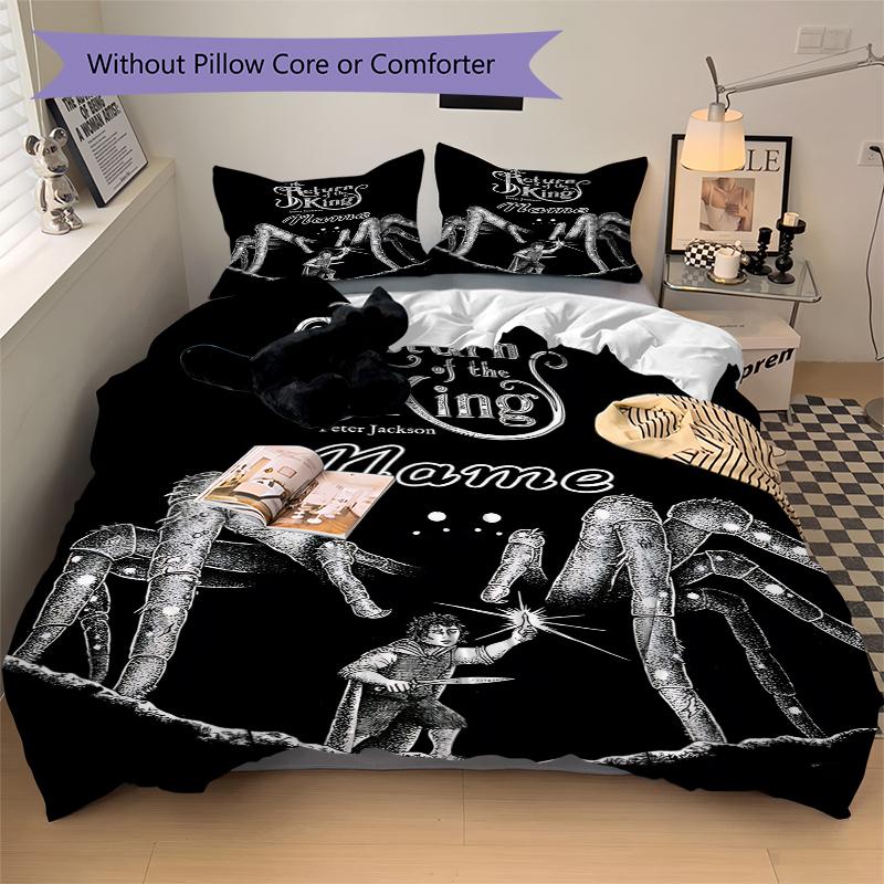 Custom Textile Middle-earth Adventure Bedding 3 Piece Set HD Print Duvet Cover Pillowcases for Teens Adult Bedroom Decoration