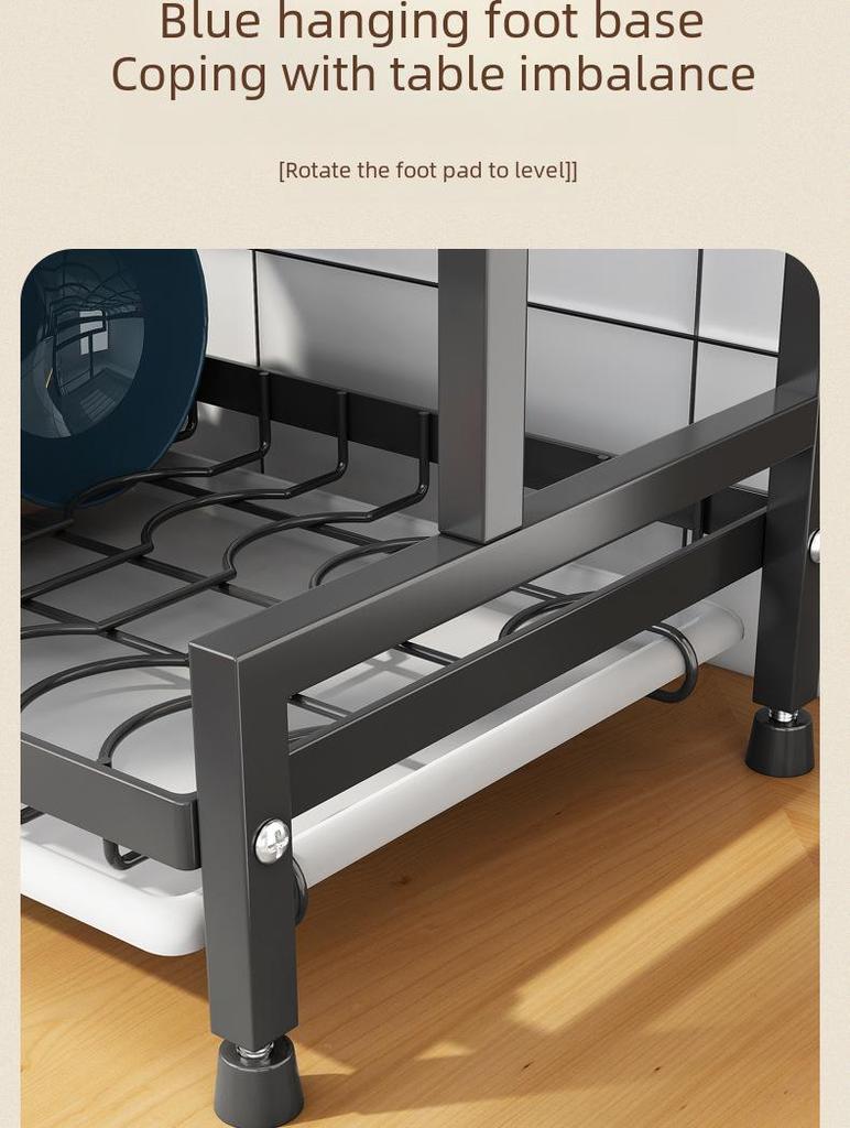 Multi-Layer Kitchen Dish and Bowl Rack with Drainage System