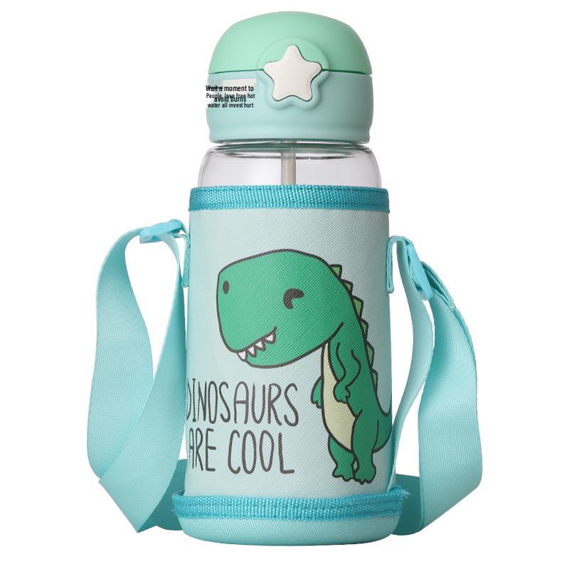 Мультяшный пластиковый стакан для воды с трубочкой-носиком для детей - Портативный и идеально подходит для школы