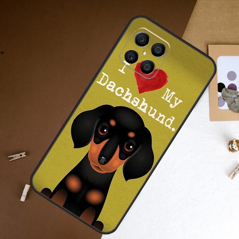 Cartoon Dachshund Sausage Dog Case For Honor 70 50 90 Lite Magic 6 5 Pro Cover For Honor X8a X9a X7a X6a X9b X8 X9 X7 8X