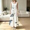 Women's Sleeveless Beach Dress Loose Fit,Lightweight Fabric,Elegant Summer Fashion Dress for Casual Shopping,Outdoor Activities & Vacation