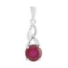 Серебряная подвеска с рубином 2.142ct, фианитами (2211419)