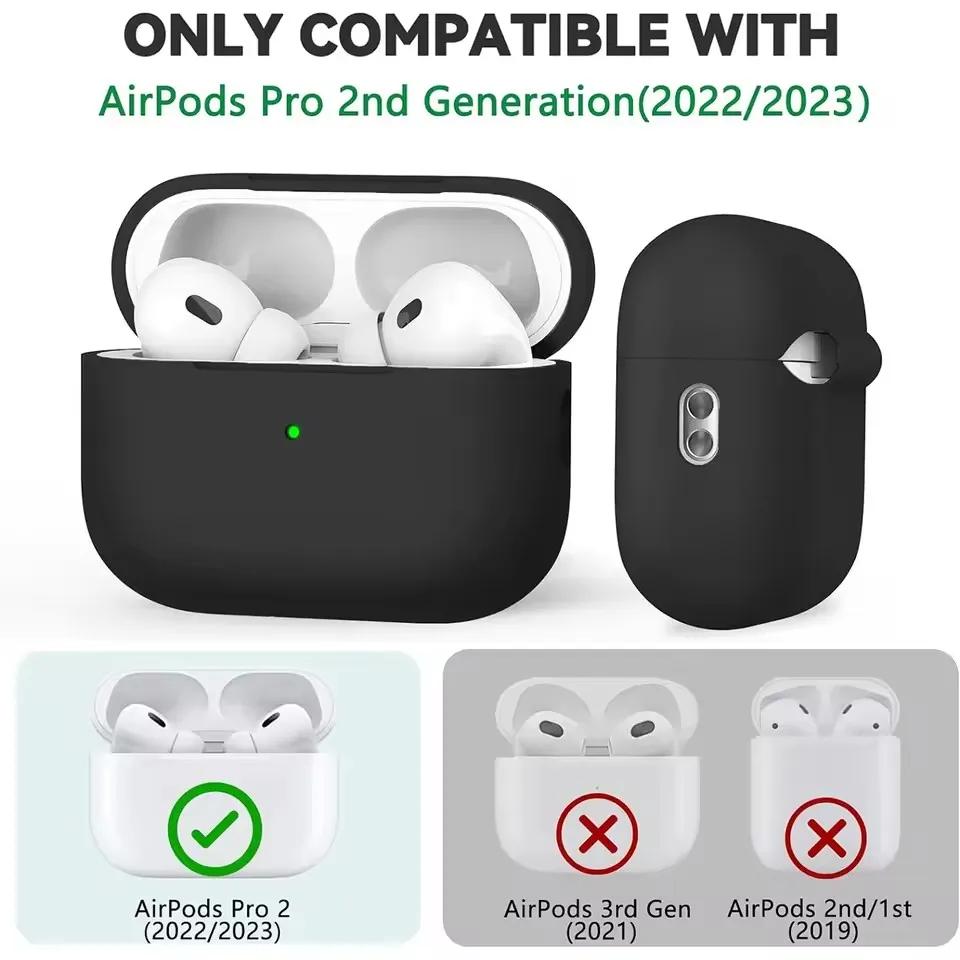 Чехол для Airpods pro 2 с набором для чистки Мягкий силиконовый защитный чехол для Apple Airpods pro 2-го/1-го поколения