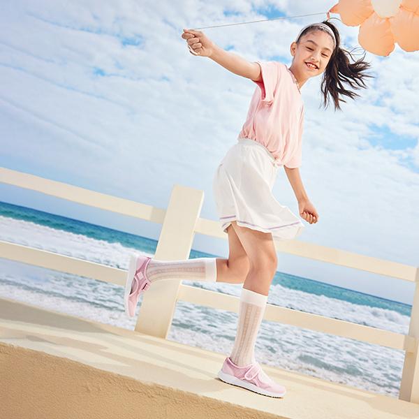 Skechers Сандалии Microstrides Сетчатые На липучке С закрытым носком Удобные Универсальные Милые Детские сандалии Розовый Белый 319017L-LTPK