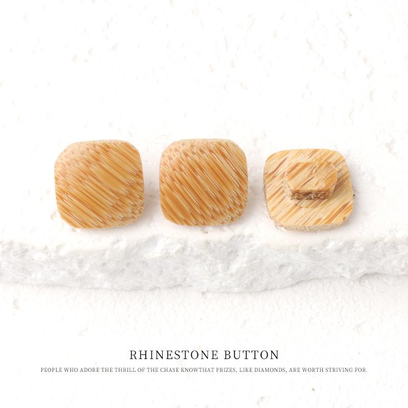 5pcs Primary Color Bread Natural Bamboo Buttons Cotton And Linen Literary Shirt Buttons Retro Sweater Cardigan Cheongsam Hanfu Buttons