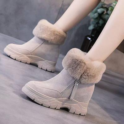 Модные флисовые зимние ботинки на молнии для женщин, ботильоны на платформе с круглым носком по акции, рабочие утепленные шикарные и элегантные туфли для горячих женщин
