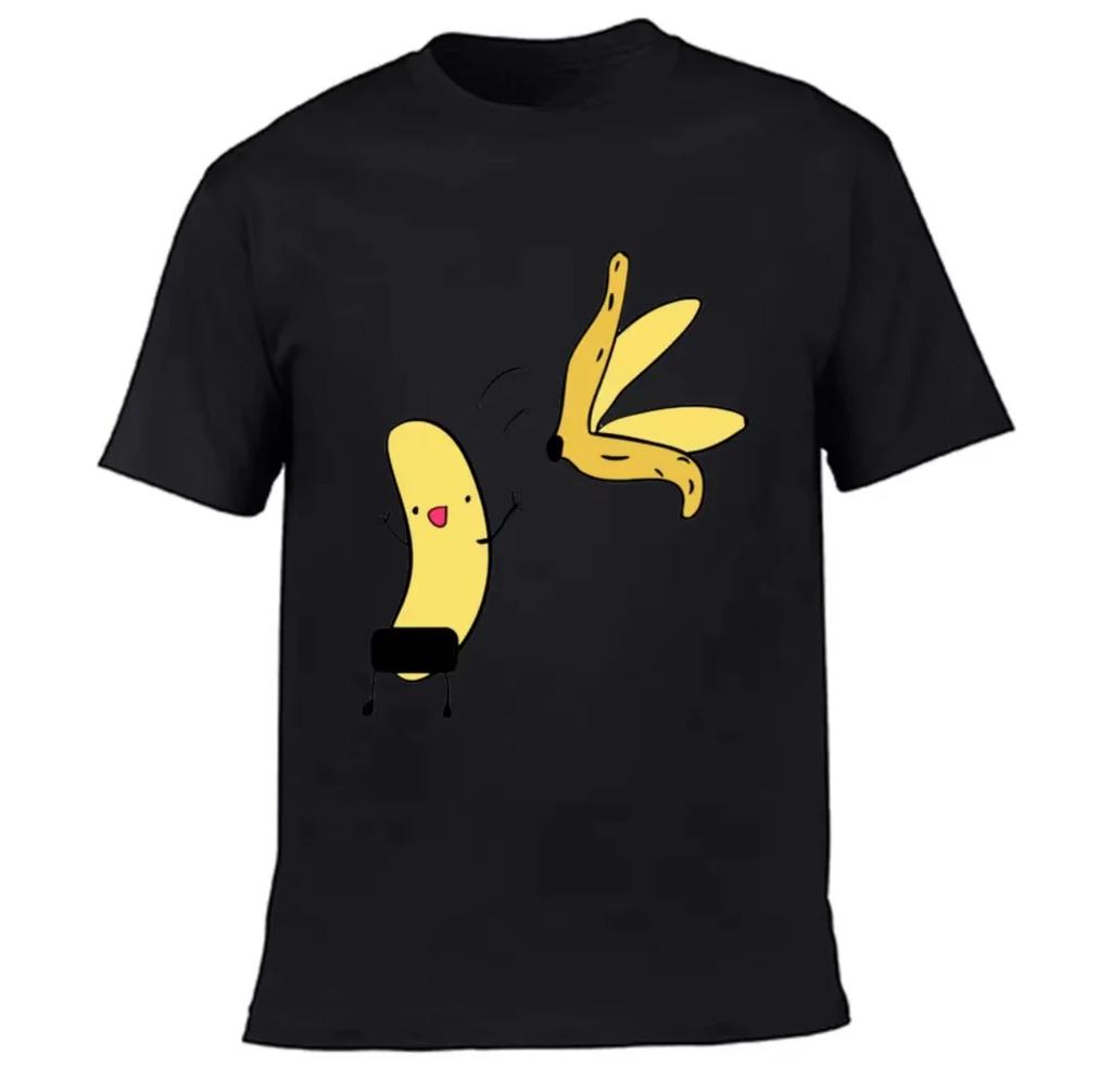 Мужская футболка с принтом забавного дизайна «Мужчина раздевается банан» Летняя юмористическая футболка-шутка Хипстерская футболка Белая Повседневная Хлопковая Футболка Наряды Уличная одежда