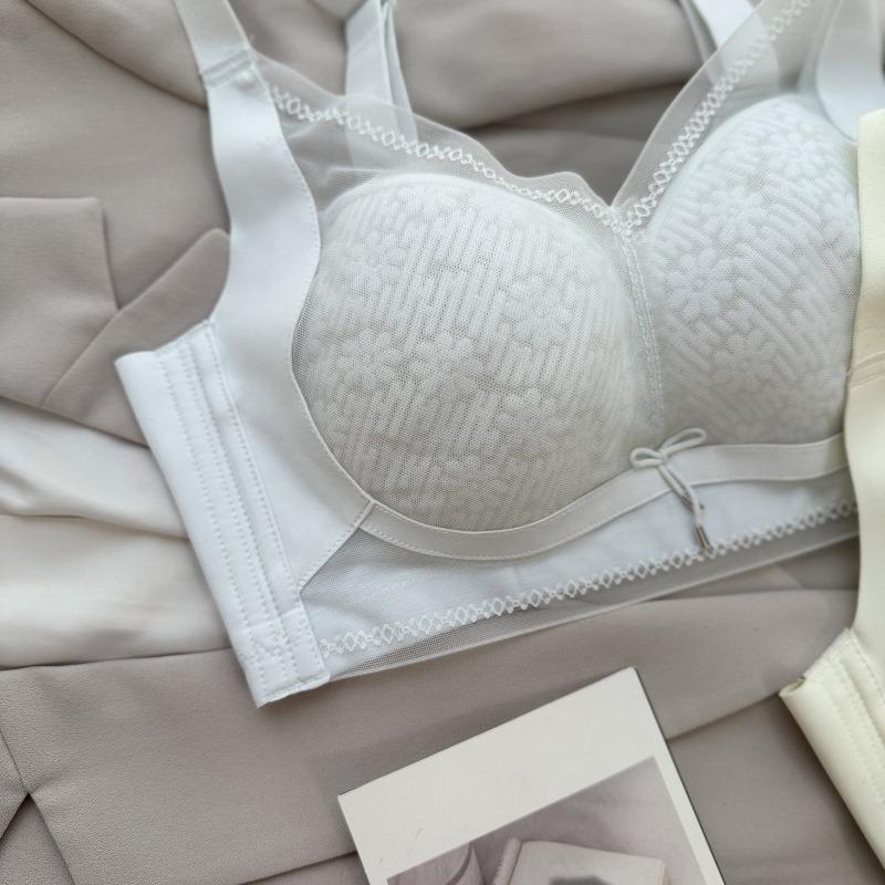 Women's big breasts show small thin styles, gathered without steel rings, paper sheet adjustment type, double breasts, anti-sagging bra, sexy bra