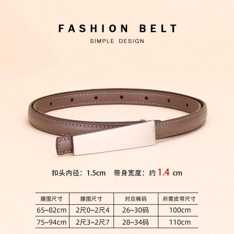 Womens High-end Thin Leather Belt Suits Casual Fashion Business Versatile Decorative Waist Strap