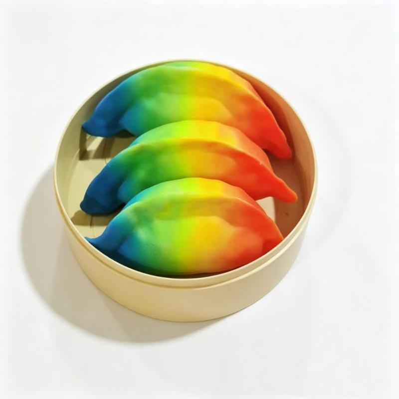 3Pcs Glitter Transparent Dumpling Fidget Toys With Steamer Portable Stress Relief Toy for Kids Adult Office Home