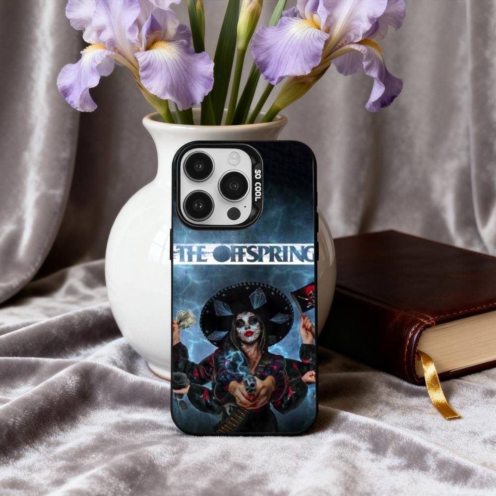 Панк Т-The O-Offspring Группа Чехол для Телефона Для iPhone17,16,15,14,13,12,11 Plus,Pro Max Черный Конфетный Посеребренный Чехол