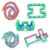 56CM Multicolor Wacky Tracks Snap and Click Fidget Toys Kids Snake Puzzles Classic Sensory Toy