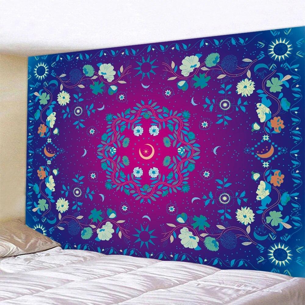 Mandala Sun Moon Butterfly Psychedelic Scene Home Decor Tapestry Hippie Bedroom Wall Decor Bohemian Decor
