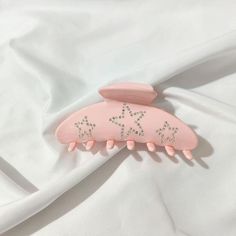 YHJ 2023 Ацетатная заколка для волос со стразами в виде звезды - Большая заколка-акула для прически пучок