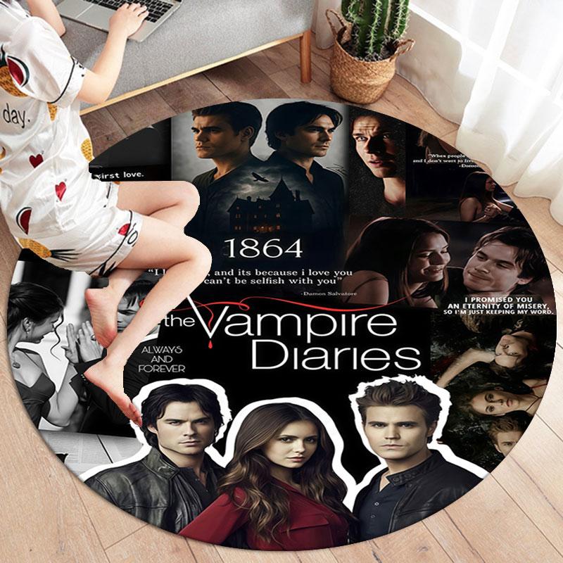 The Vampire Round Area Rug,Carpet Rug for Living Room Bedroom Sofa Playroom Decor,Non-slip Floor Mat