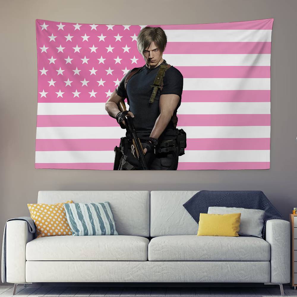 Resident Leon Kennedys Tapestry Decoration Bedroom Dormitory Wall Backdrop Vacation Home Party Decoration Living Room Club