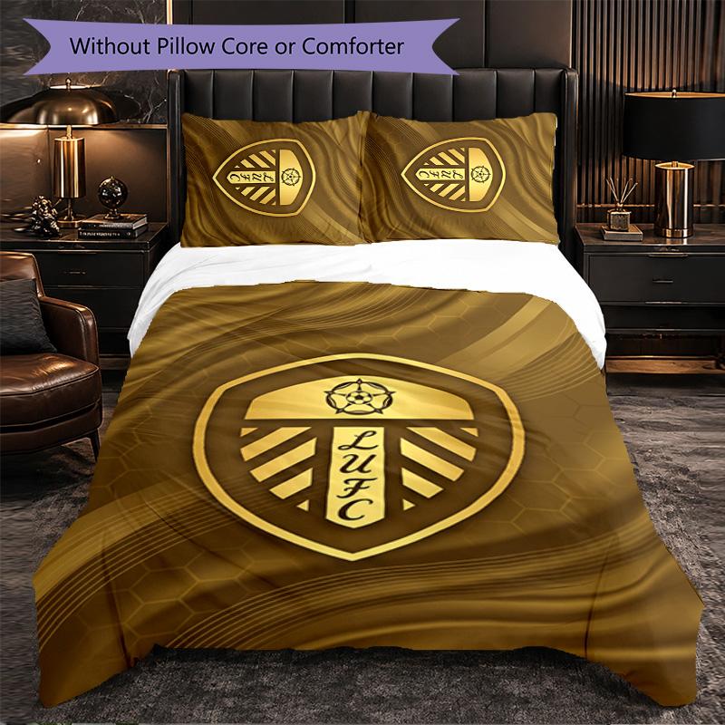 Leeds United Themed Bedding 3Pcs Duvet Cover Set Decorative Bed Linen For Teen Room Home Decoration