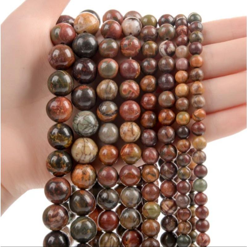 30pcs Natural Stone Beads Tiger Eye Agate Turquoise Rose Quartz Lapis Jade Opal Round Loose Beads for Jewelry Making DIY Bracelet 6mm