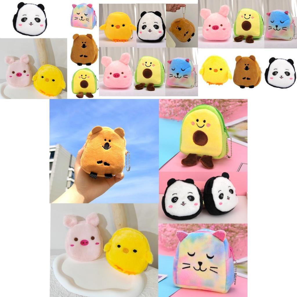 Пушистый кошелек для монет Милый и модный плюшевый кошелек для ежедневного использования С животным принтом