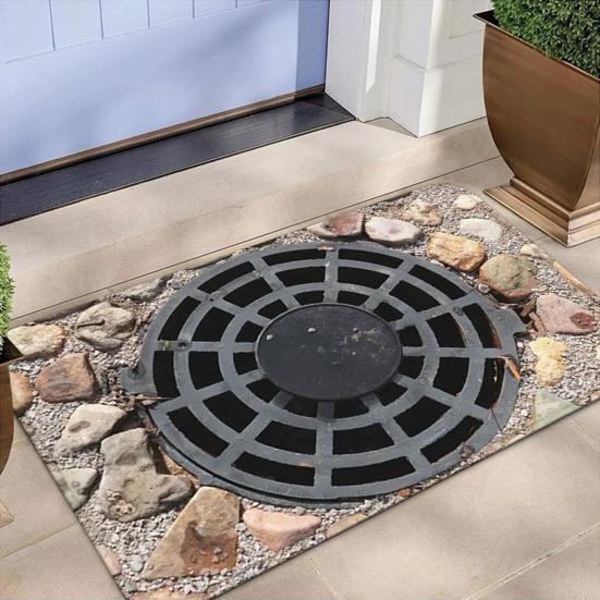 Yousheng 3D Бездонный коврик-люк Оптическая иллюзия Напольный коврик Нескользящий Визуальный коврик-обманка для прихожей, игровой комнаты, гостиной, для декора