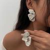 Серьги-гвоздики Цветок из сплава Легкие Серьги-гвоздики Ретро Серьги с листом гинкго для женщин