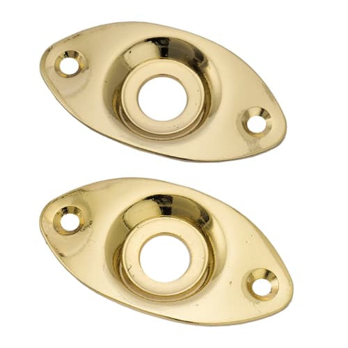 Musiclily Basic Cat's Eye Jack Plate for Electric Guitar/Bass, Gold (Pack of 2)