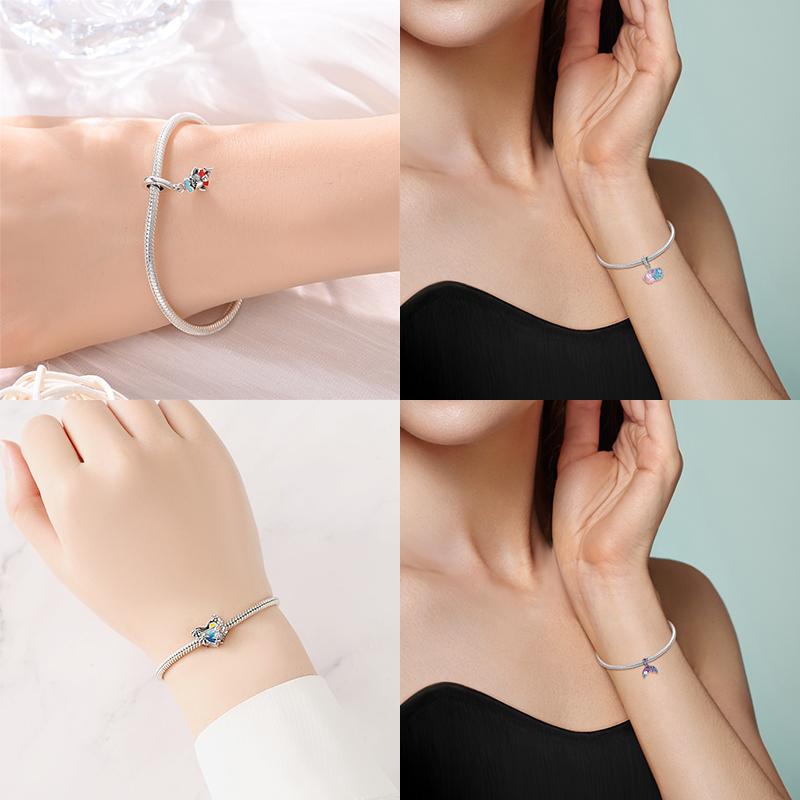 Anniversary Charms Originales Fishtail Ocean Beads Fit Bracelet Necklace Accessories Bead Jewelry Making Fine Jewelry Gift