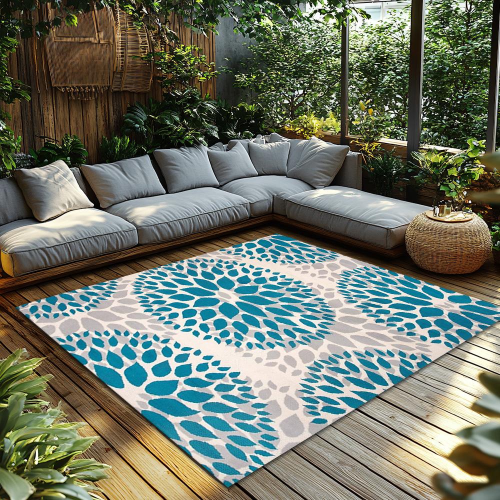Сине-серый ковер в богемном стиле с цветочным узором, нескользящий ковер с цветочным узором, мягкий коврик для гостиной для уютного домашнего декора