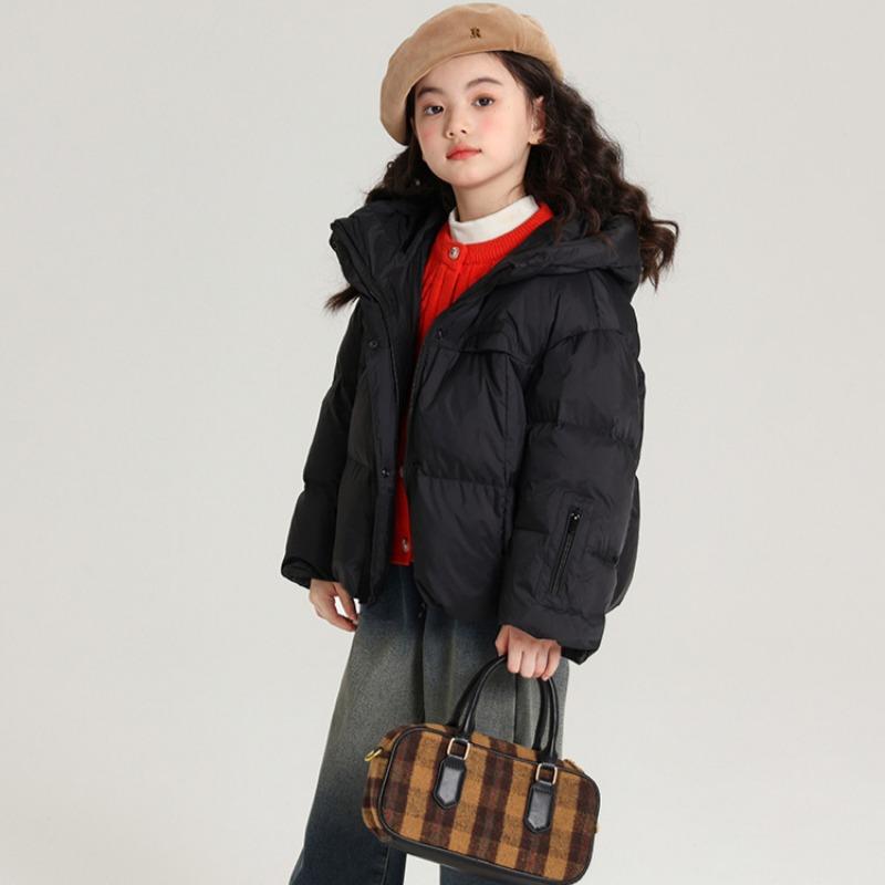 Зимняя детская куртка-пуховик с капюшоном, новый стиль, водонепроницаемая и маслостойкая ткань, куртка для девочек