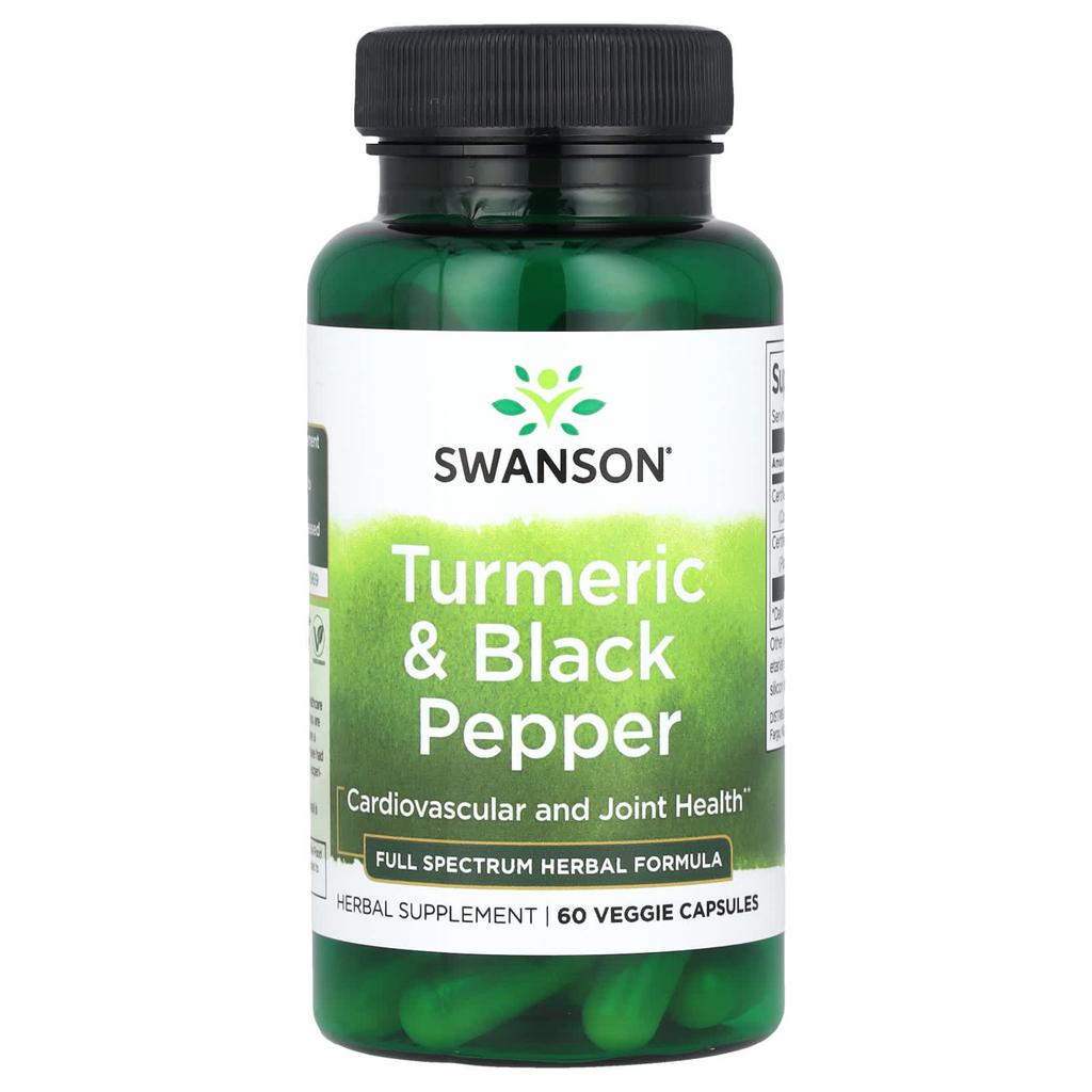 Swanson Turmeric & Black Pepper, 60 Veggie Capsules