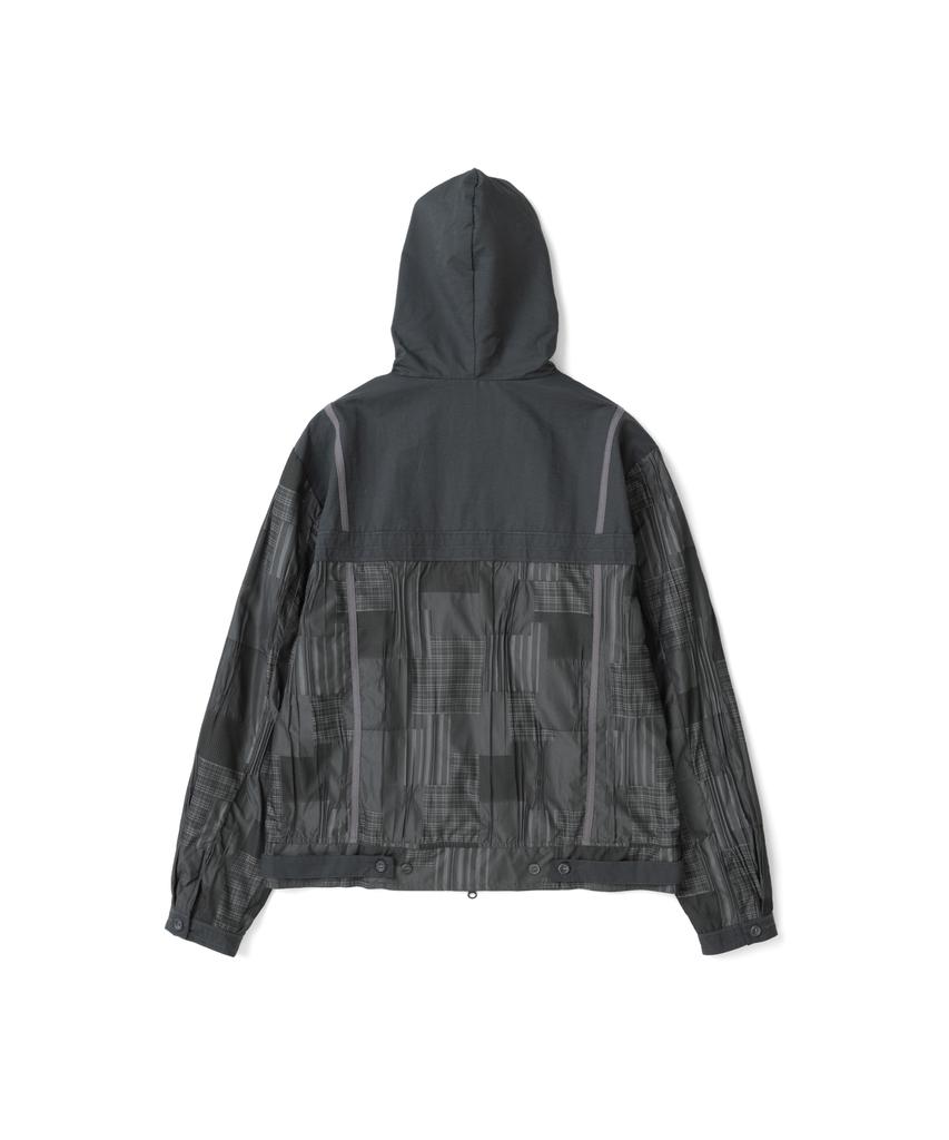 THE COLDEST MOMENT Tcm Patchwork Pattern Windstopper (Black)