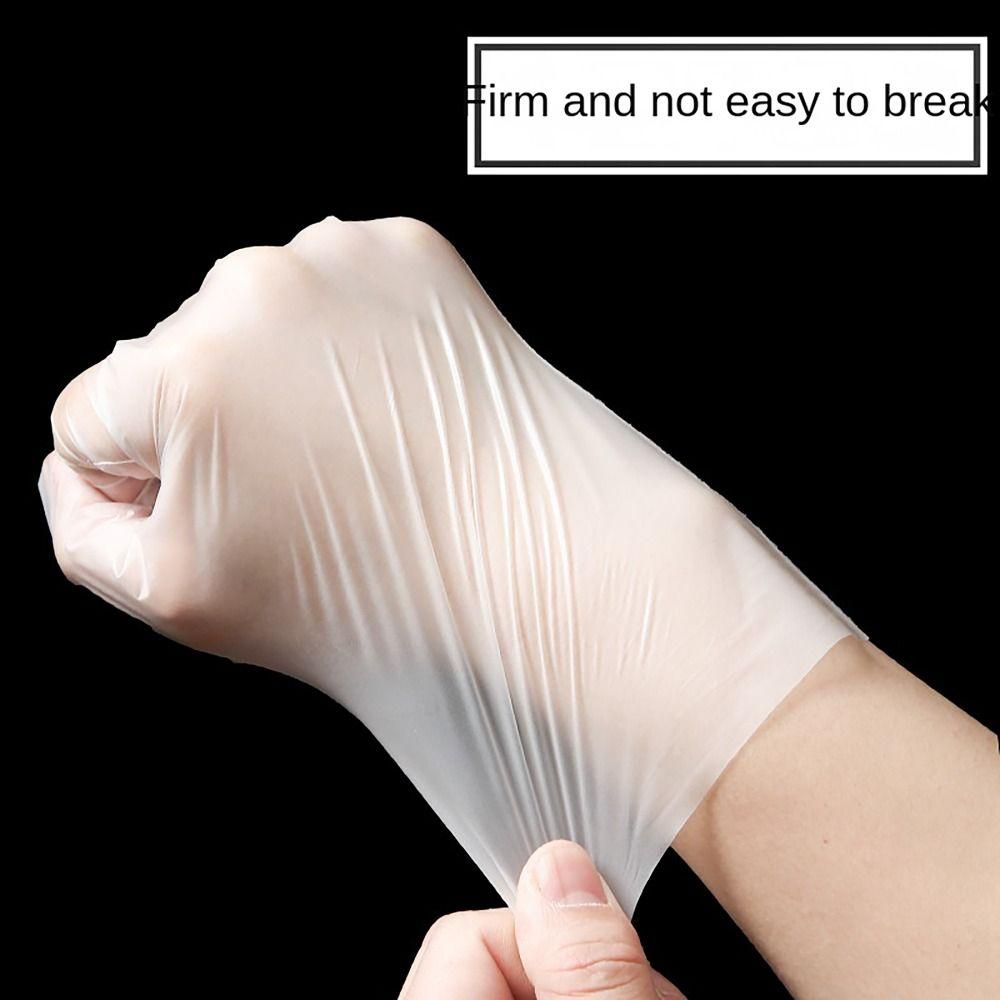100Pcs Transparent Disposable Gloves S/M/L/XL Latex Free Gloves Durable Cleaning Gloves  Household
