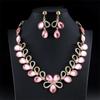 Shining Rhinestone Jewelry Set Crystal Necklace Bridal Earrings Banquet