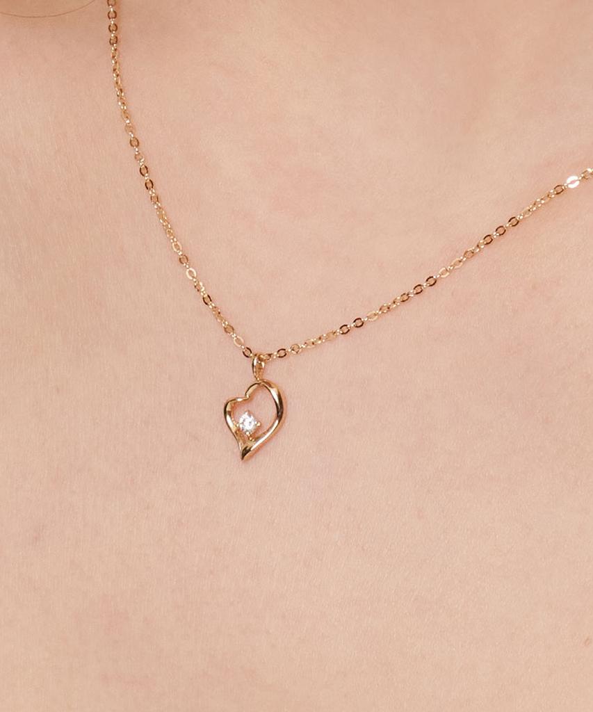 Loveenb [14K Gold] Melting Heart Necklace